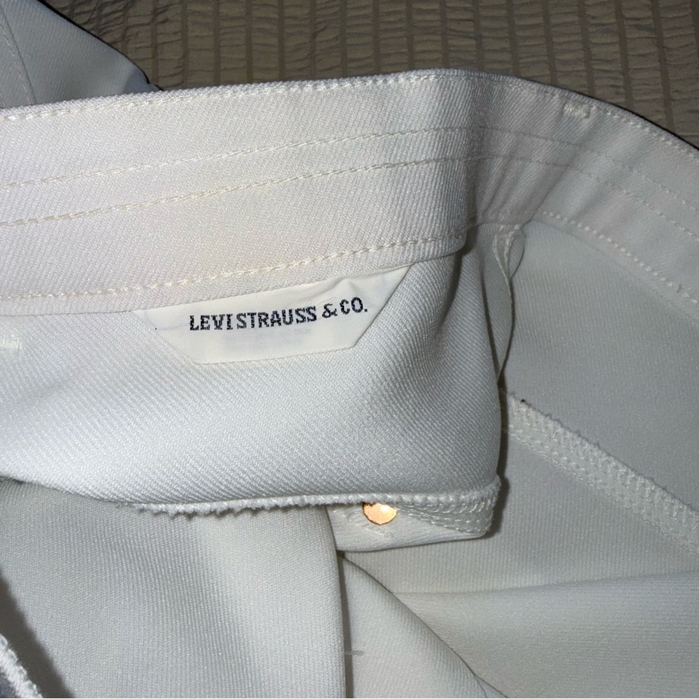 Levis Vintage White Polyester Slacks 28 - Picture 9 of 9